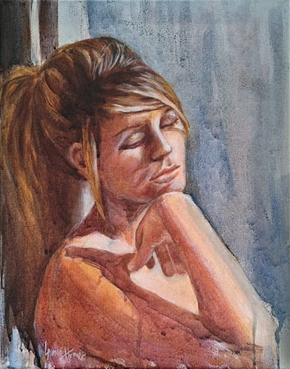 Original Acrylic Painting on Canvas, Misty