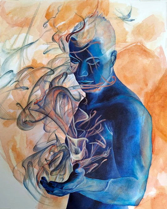 Original Painting, Acrylic and graphite, Duplicity