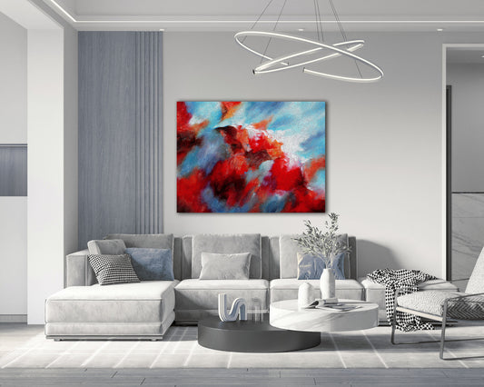 Contemporary Abstract Volcano Oil Painting Fine Art Print