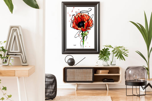 Modern Poppy Botanical Fine Art Print