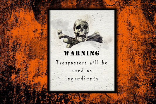 Skull and Crossbones Printable Halloween Sign
