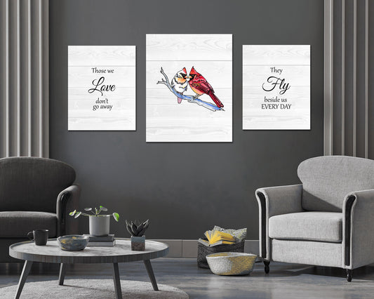 Set of 3 Cardinal with Quote Prints