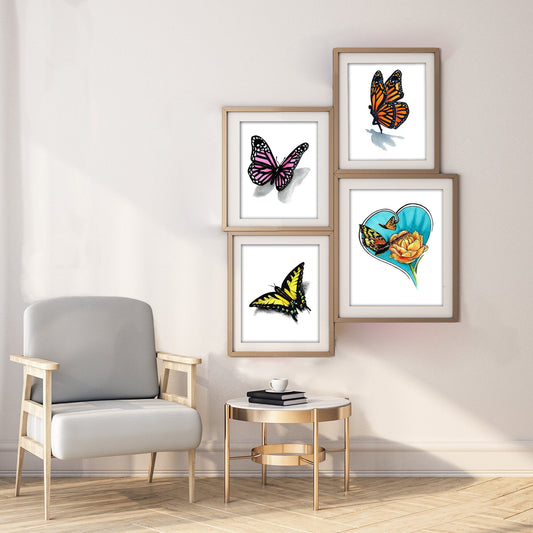 Butterfly Digital Art Print Set
