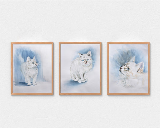 Watercolor Cat Printable Nursery Set