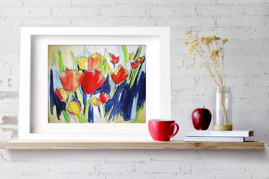 Abstract Poppy Painting Digital Print