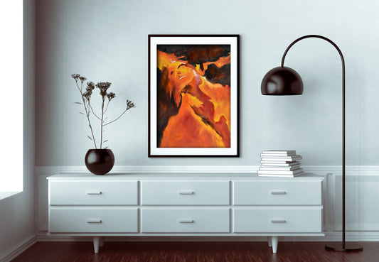 Abstract Fire Figure Oil Painting Fine Art Print