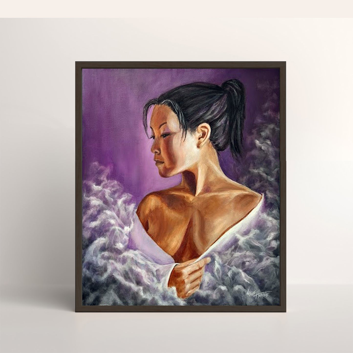 Original Framed Oil Painting on Canvas, Behind the Attitude