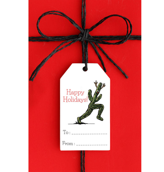 Funny Printable Christmas Saguaro Cactus Gift Tags Set