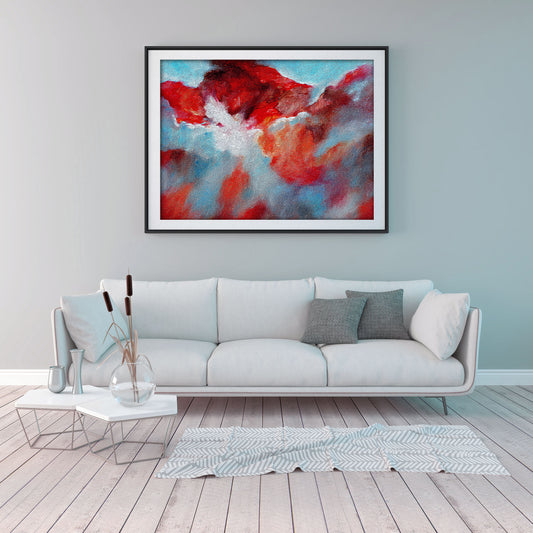 Abstract Volcano Oil Painting Fine Art Print