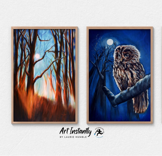 Halloween Owl And Forest Set