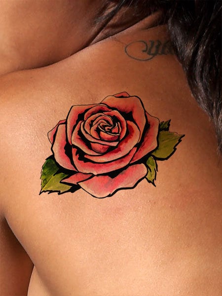 Art Deco Rose Tattoo Design