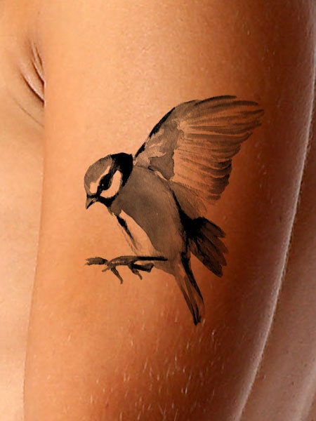 Watercolor Bird Tattoo Design