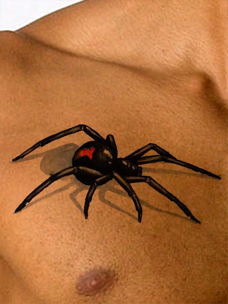 Black Widow Spider 3D Tattoo Design