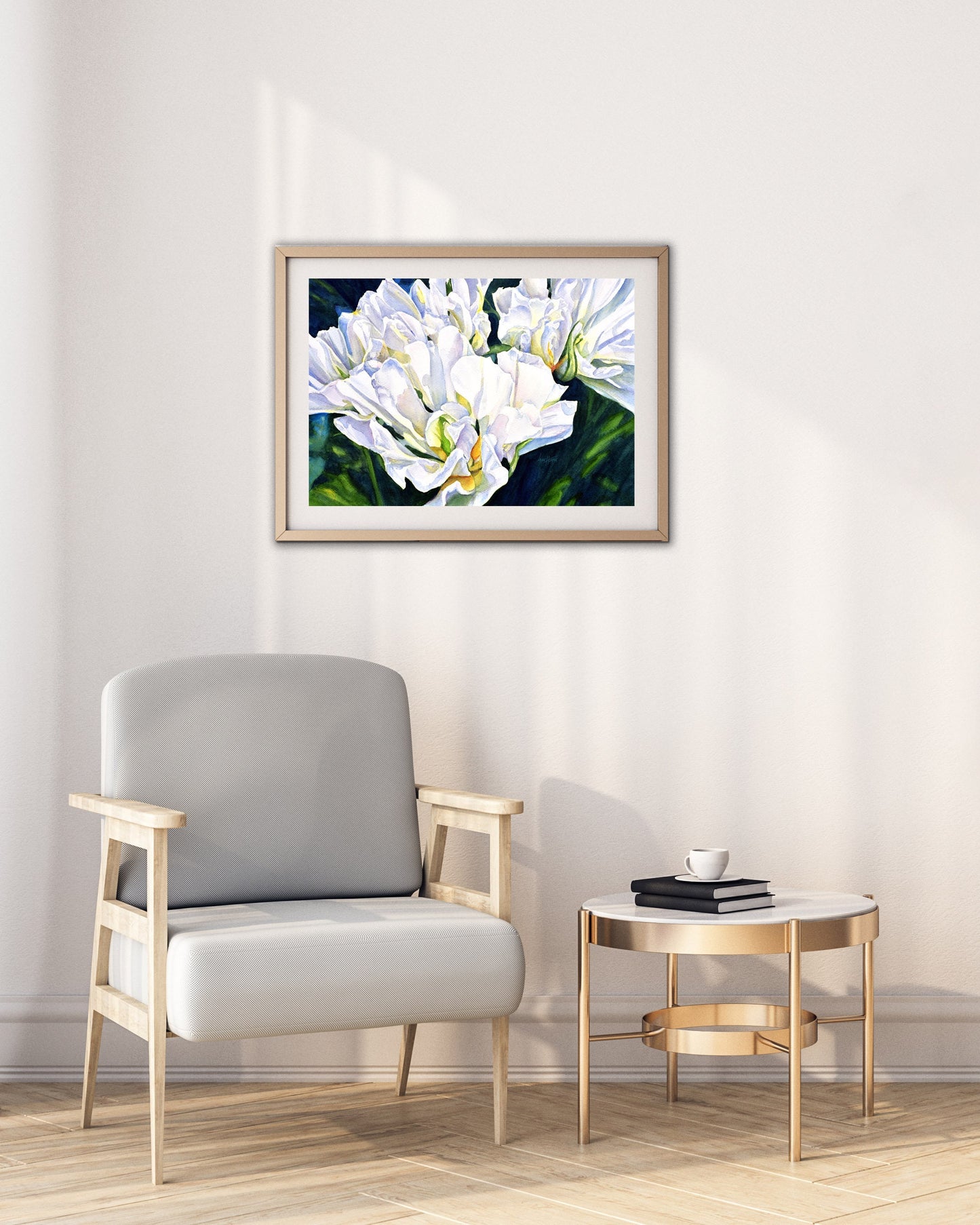 White Floral Abstract Fine Art Print