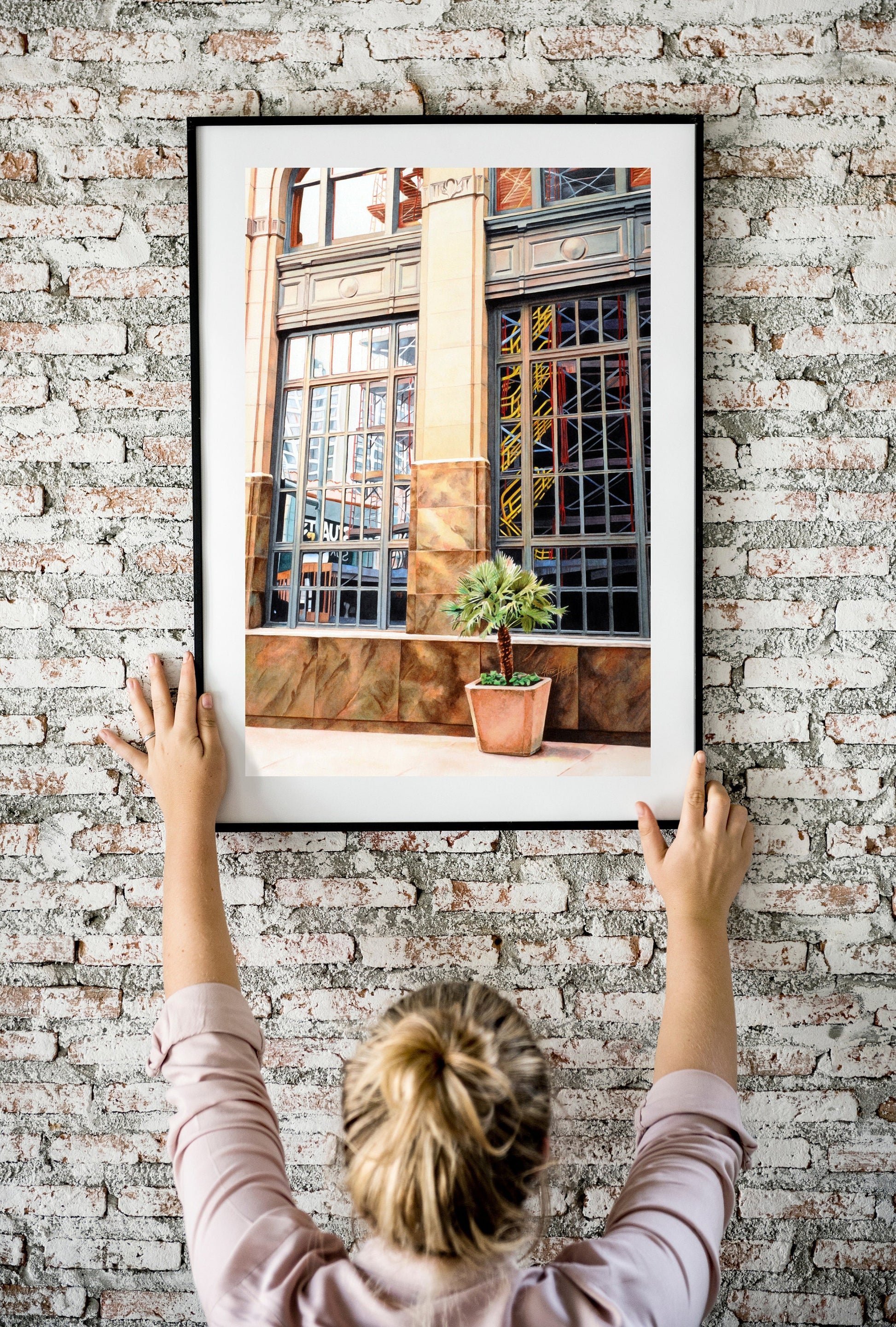 Fine art paper print of Growing Panes with archival matte paper and 1" framing border