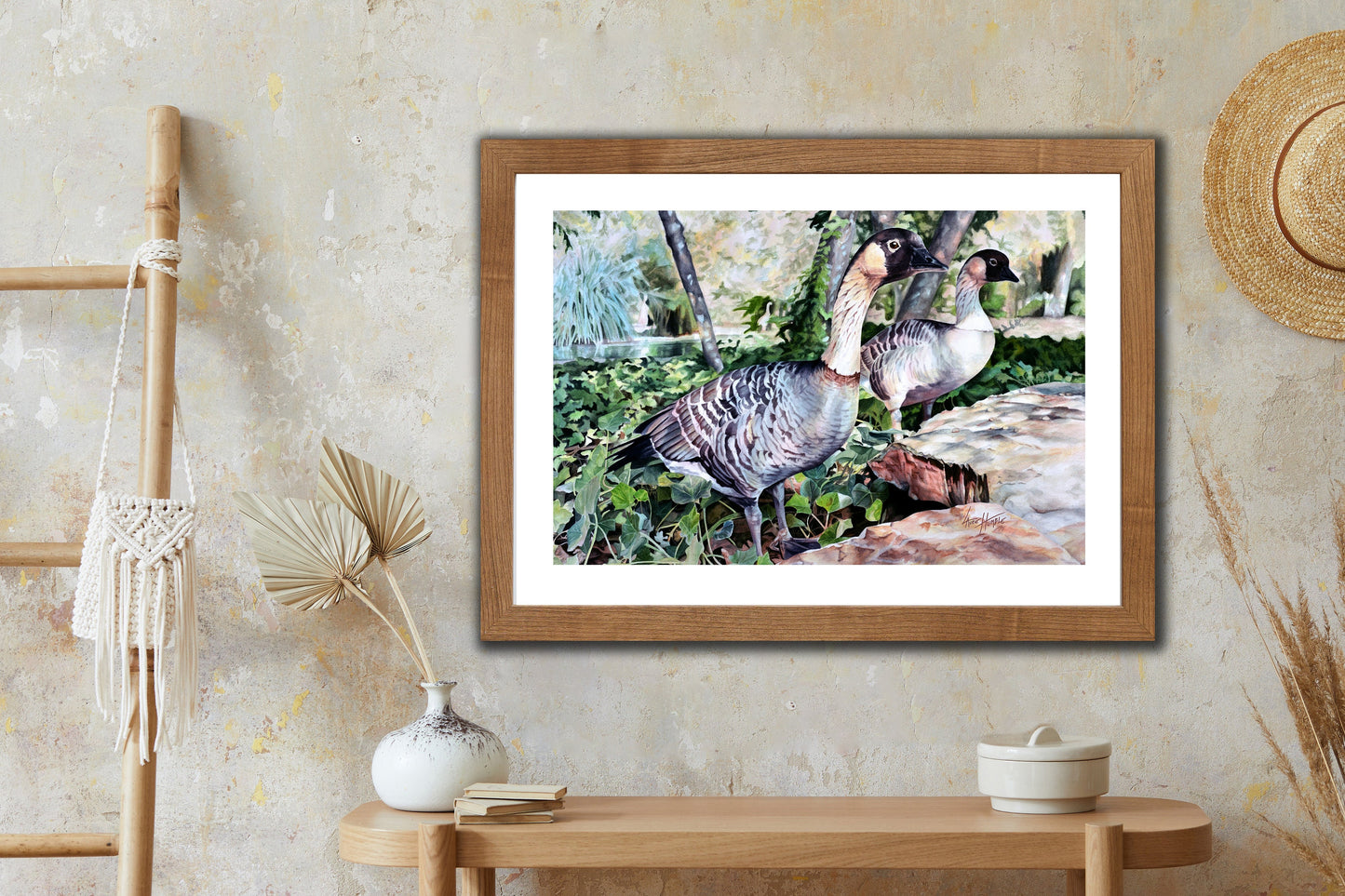 Canadian Goose, Bird Painting, Watercolor Painting, Large Wall Art, Above Bed Decor, Canvas Print