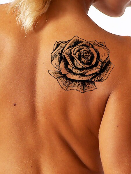 Money Rose Tattoo Design