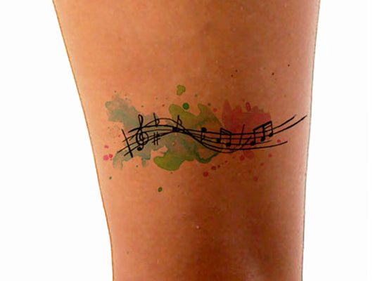 Music Watercolor Tattoo Design