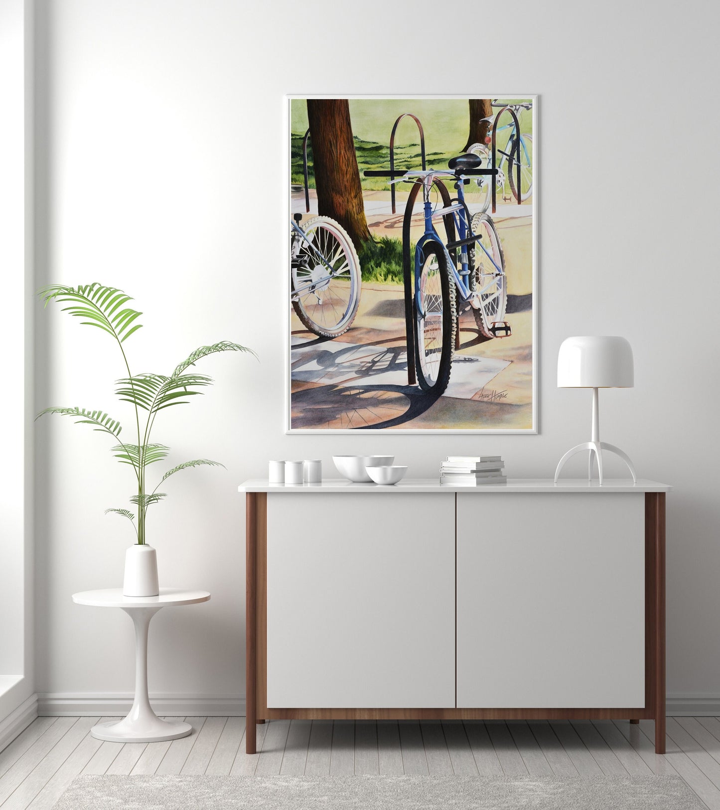 Bicycle Art, Watercolor Print, Bicycle Watercolor, Large Art Prints, Canvas Print, Oversized Framed Wall art