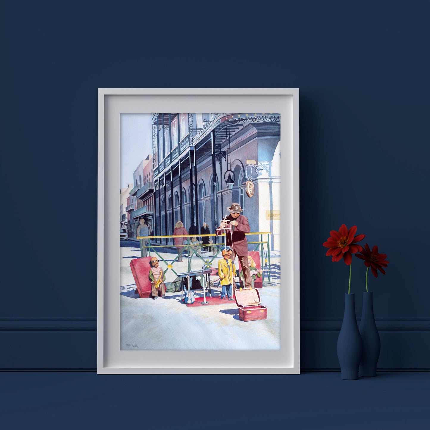 New Orleans Painting, Travel Poster, Watercolor Painting, Living Room Art, Large Canvas Art