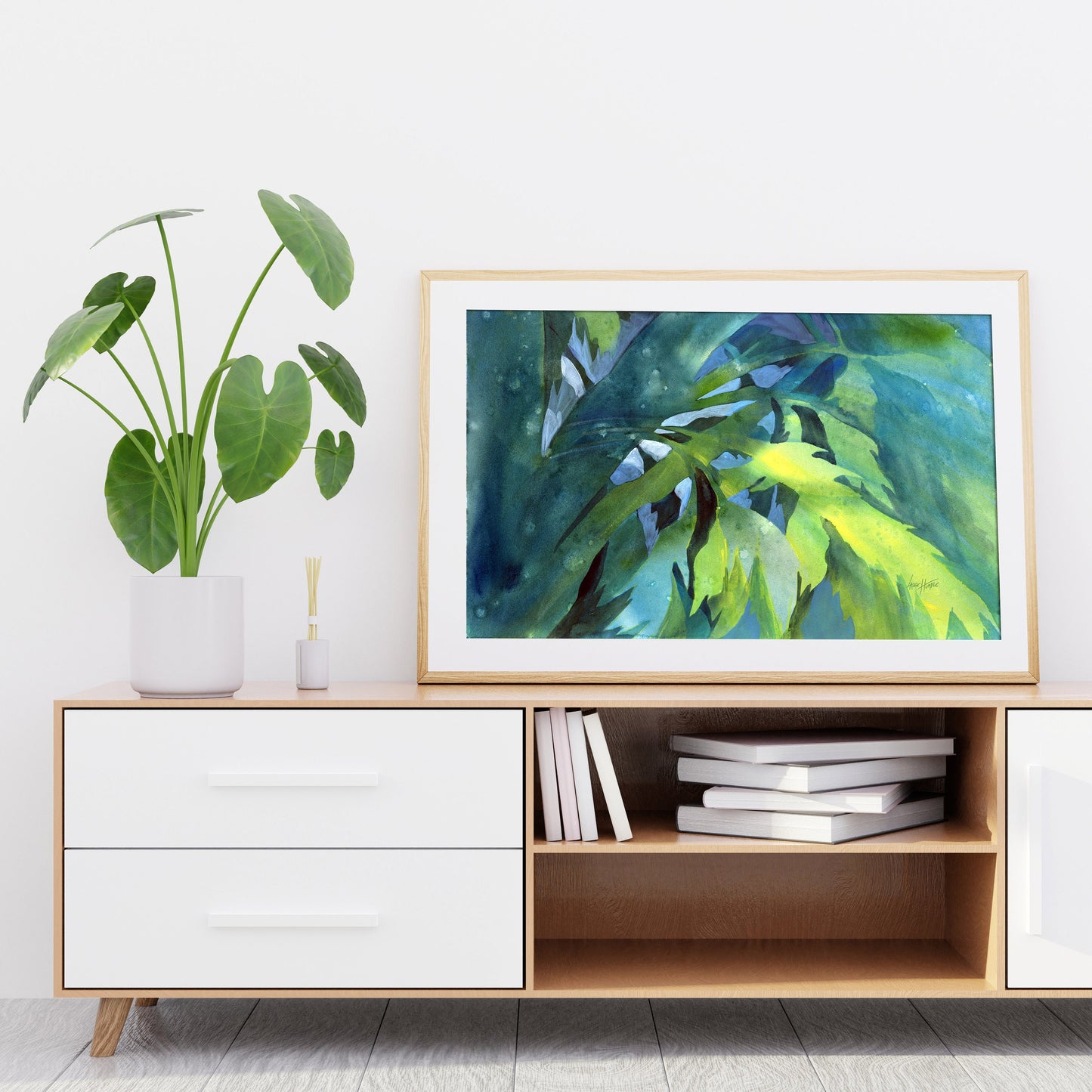 Impressionist Painting, Palm Tree Wall Art, Oversized Canvas Art, Watercolor Painting, Art Print