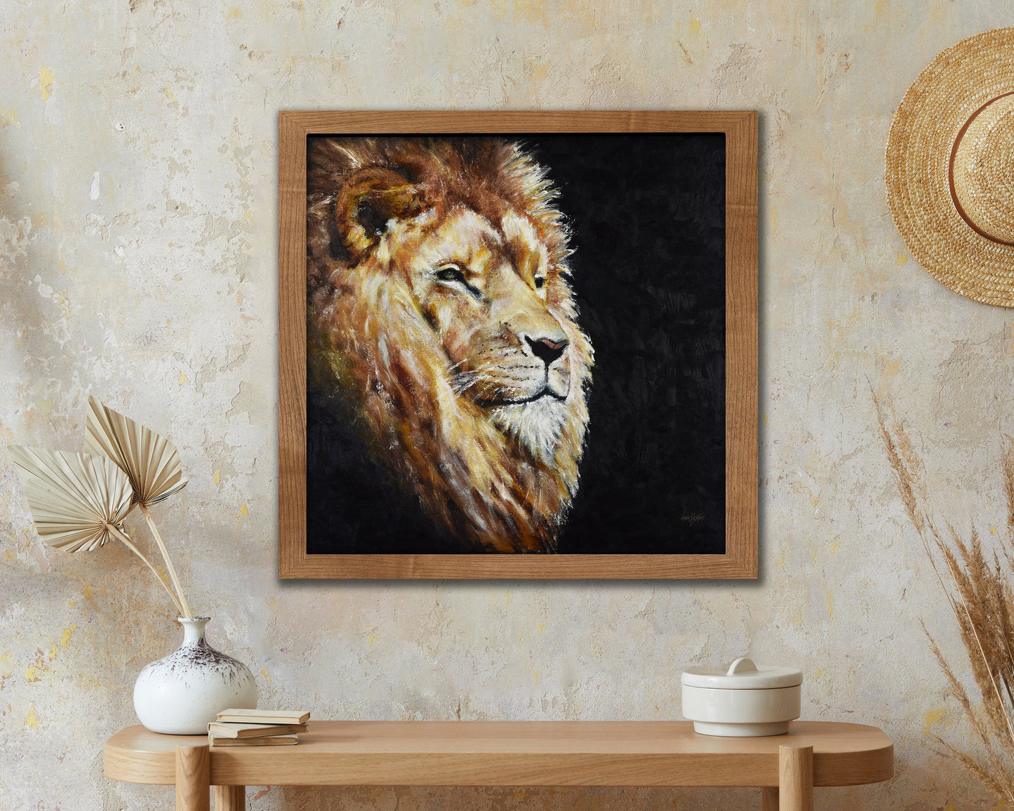 Lion Painting, Large Wall Art, African Art, Above Bed Decor, Oil Painting, Large Canvas Art, Canvas Print
