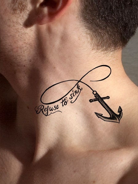 Refuse To Sink, Infinity Anchor Tattoo Design