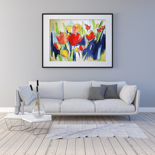 Abstract Poppy Painting Fine Art Print