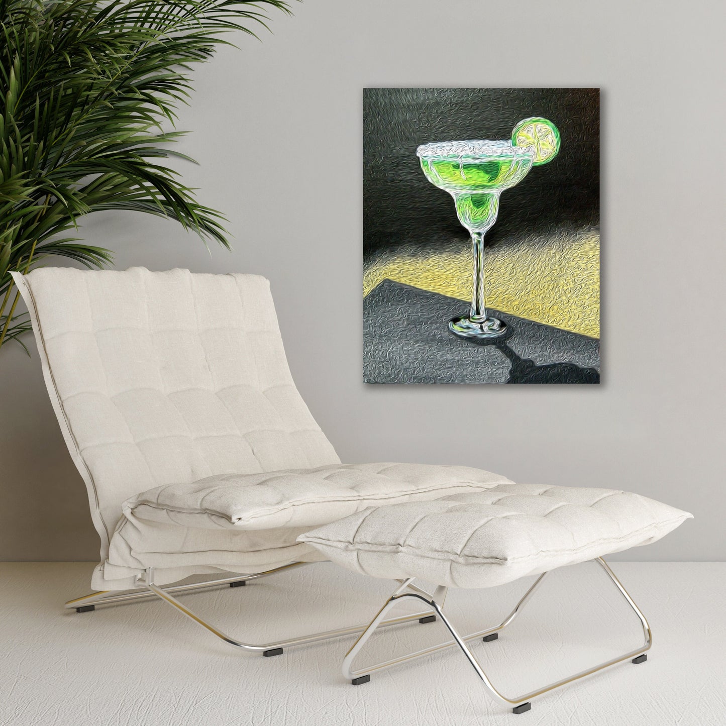 Bar Art, Cocktail Poster, Margarita Poster, Retro Cocktail Print, Large Wall Art, Oil Painting, Canvas Print
