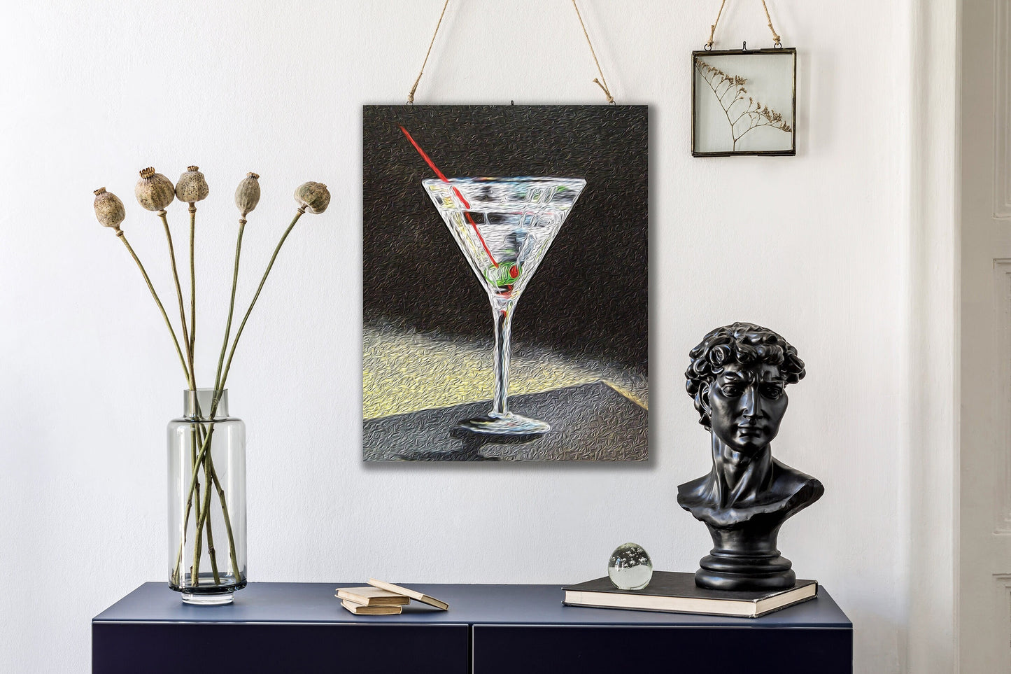 Bar Art, Cocktail Poster, Martini Poster, Canvas Print, Oil Painting, Retro Cocktail Print, Large Wall Art