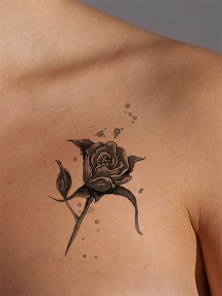 Rose Bud Tattoo Design