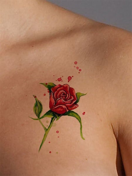 Rose Bud Tattoo Design