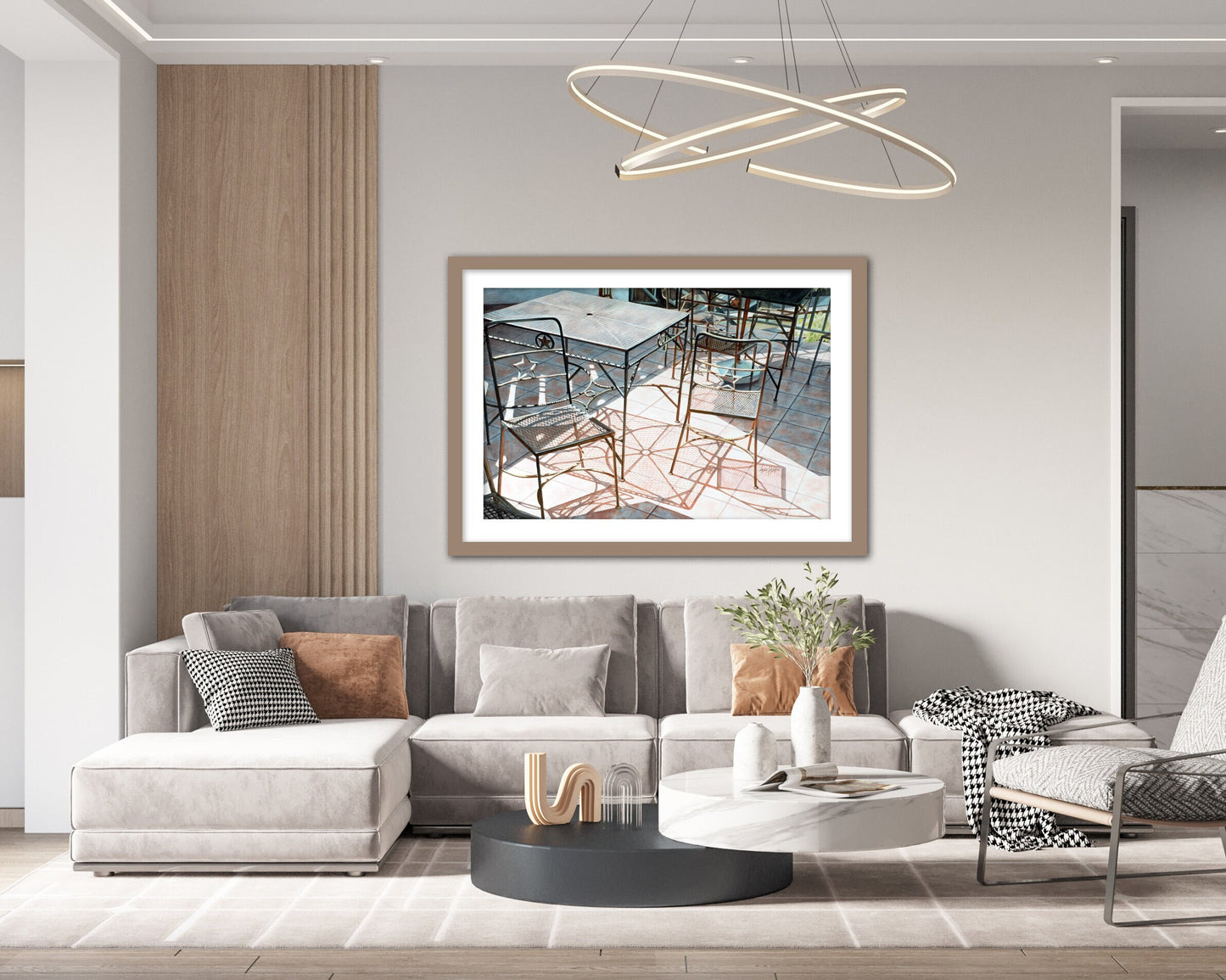 Oversized Wall Art, Contemporary Art, Urban Landscape, Watercolor Painting, Cafe Painting, Neutral Wall Art
