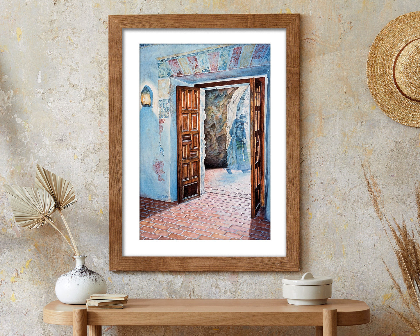 San Antonio, Texas Print, Ghost Painting, Architecture Print, Large Canvas Art, Watercolor Painting