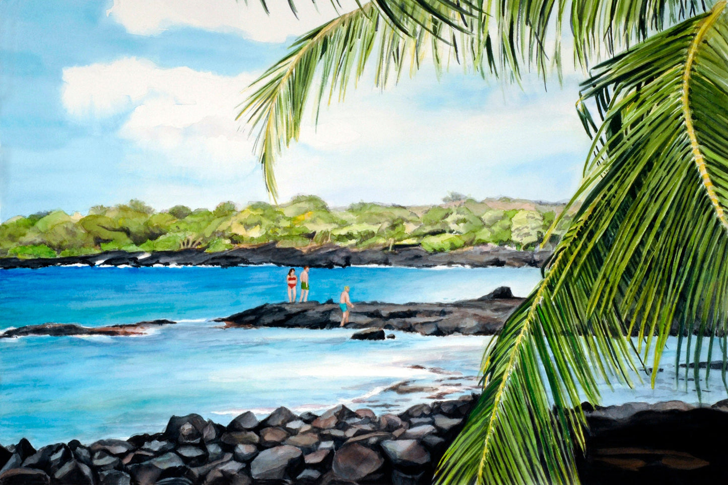 Hawaiian, Travel Poster, Large Canvas Art, Large Art Print, Coastal Art, Canvas Print