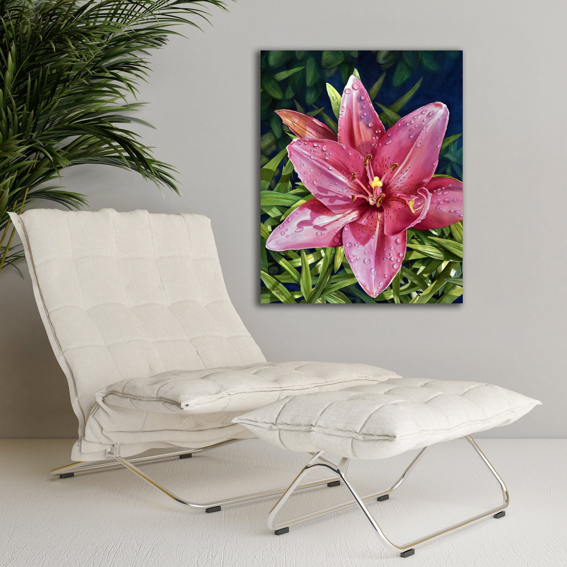 Wall Mural pink lily flower 