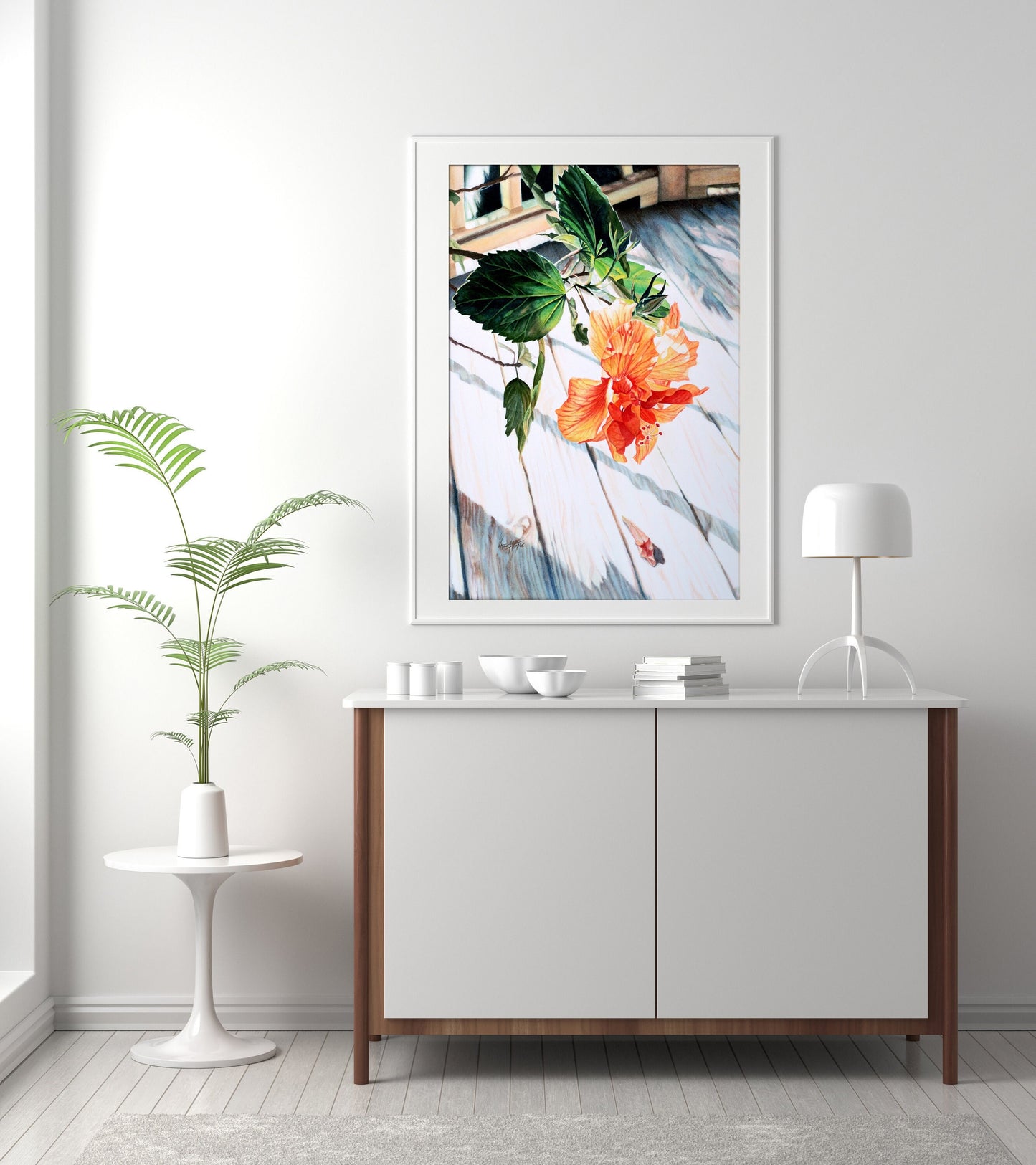 Hibiscus Watercolor, Flower Painting, Canvas Print, Large Wall Art, Gift For Her, Bedroom Wall Art, Botanical Print