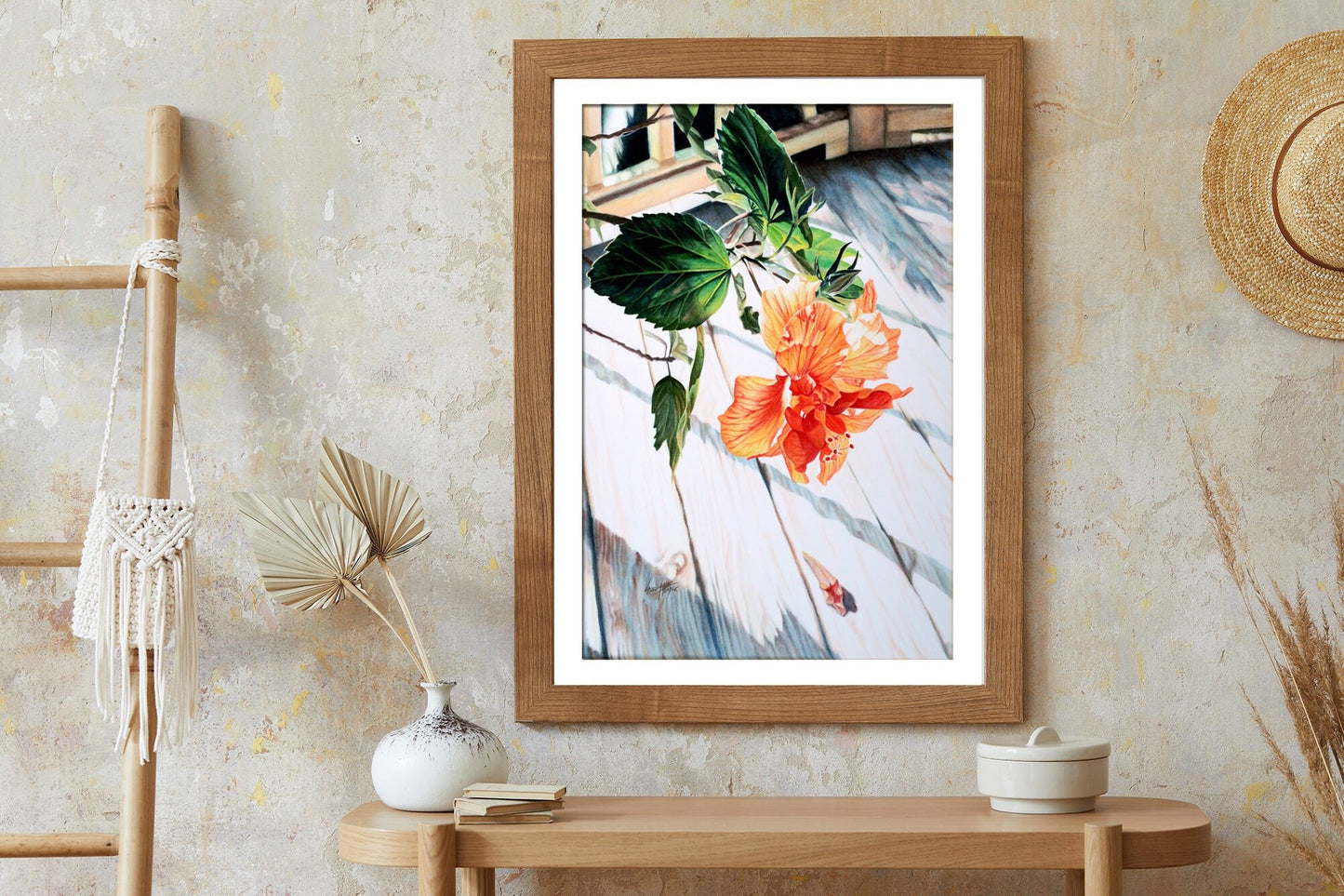 Hibiscus Watercolor, Flower Painting, Canvas Print, Large Wall Art, Gift For Her, Bedroom Wall Art, Botanical Print