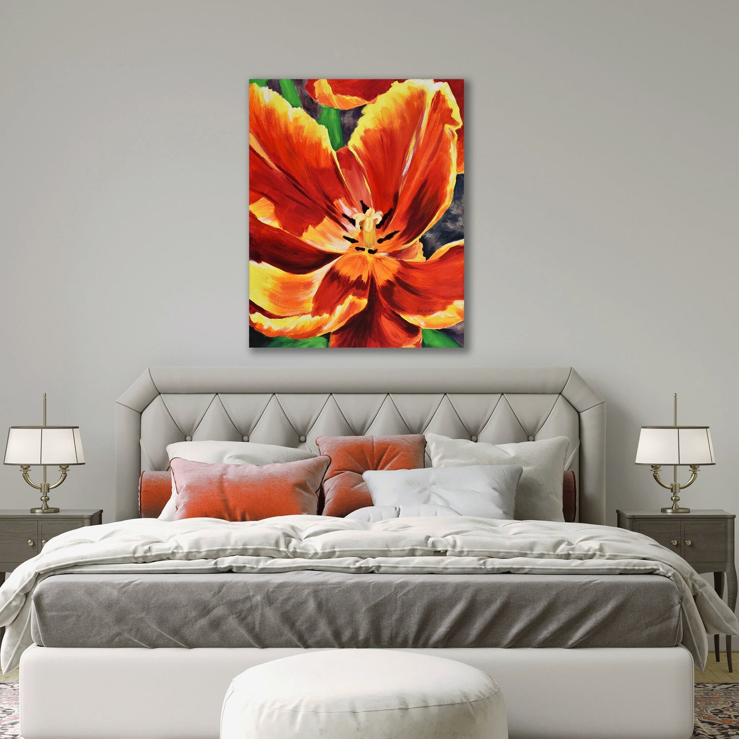 Flower Painting, Tulip Painting, Large Wall Art, Oil Painting, Canvas Print, Modern Wall Art