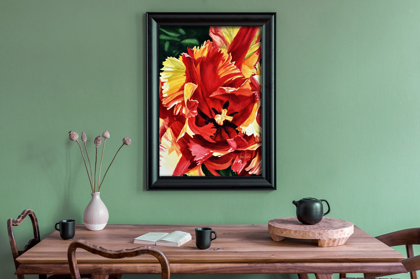 Framed Wall Art, Tulip Painting, Canvas Print, Floral Wall Art, Gift For Her, Bedroom Wall Art, Art Prints