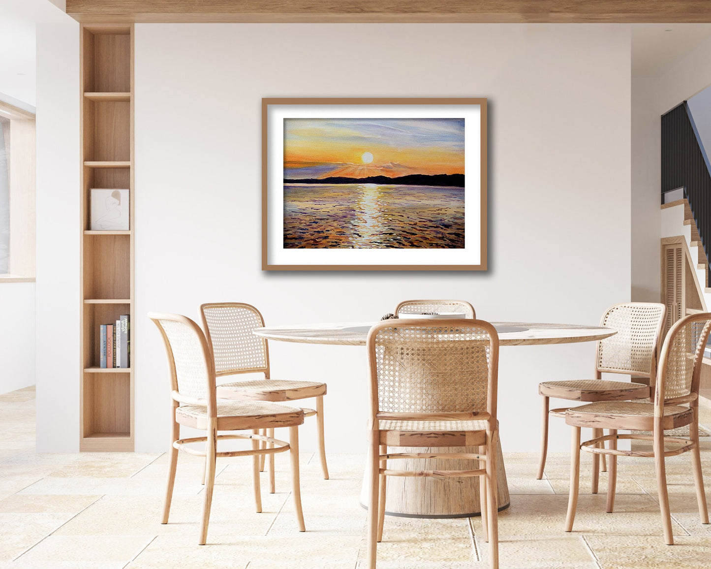 Sunset Seascape Painting Fine Art Print