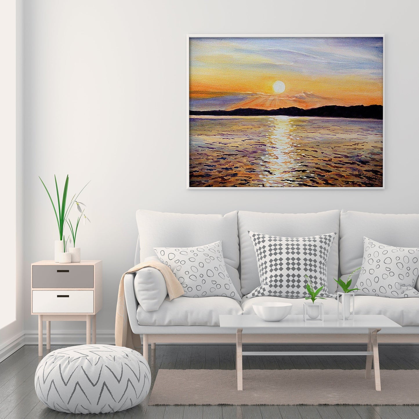 Sunset Seascape Painting Fine Art Print