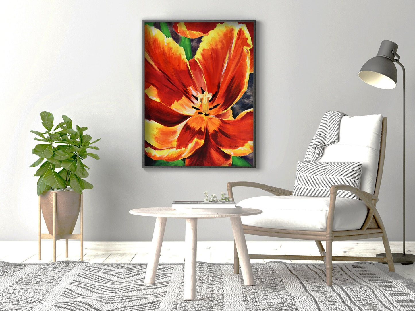 Giant Flower Tulip Oil Painting Digital Print
