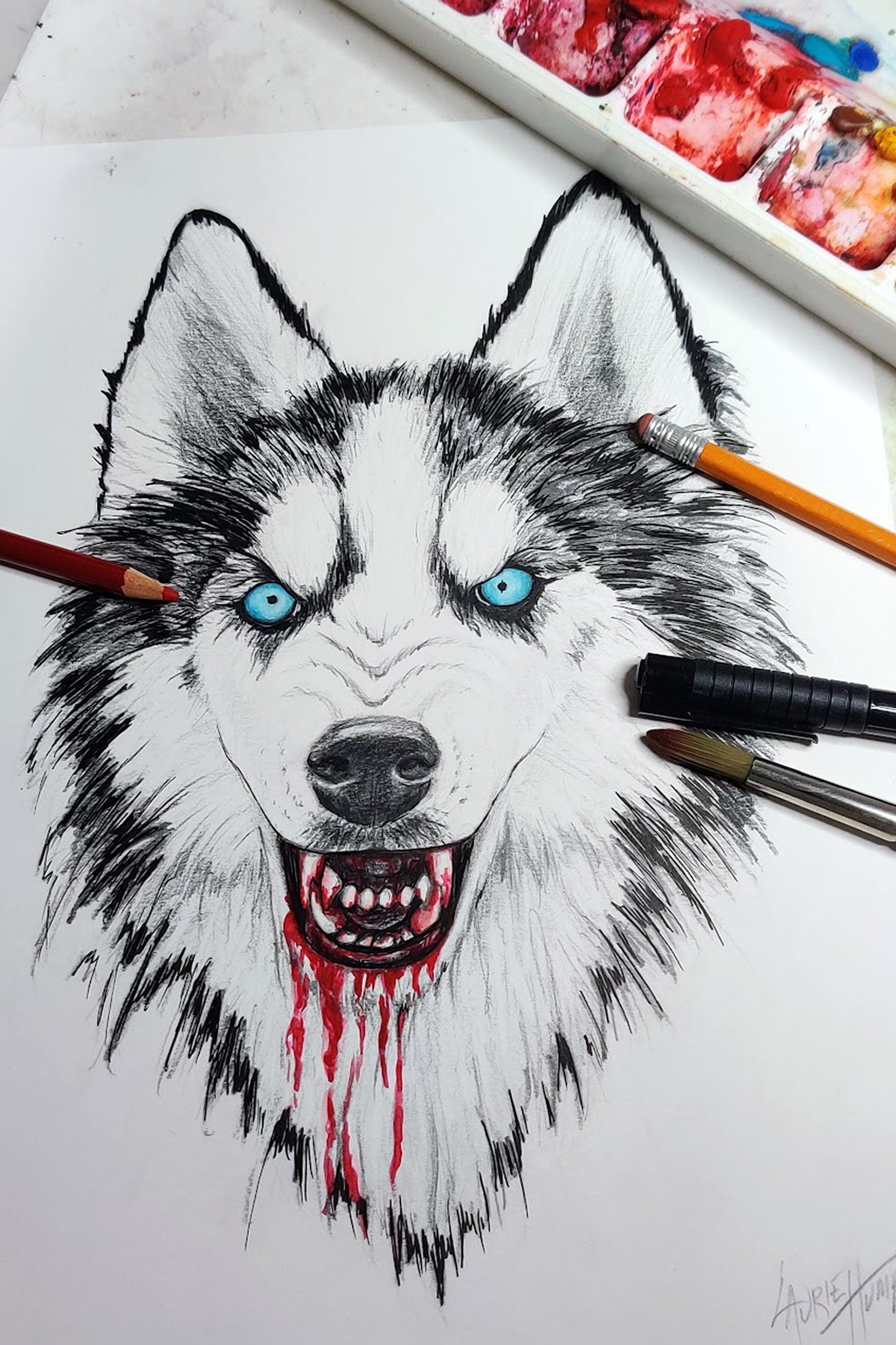Husky watercolor tattoo by sakura1690 on DeviantArt