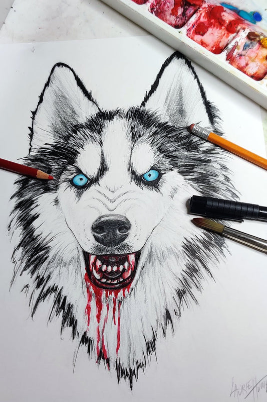 Husky Wolf Tattoo Design