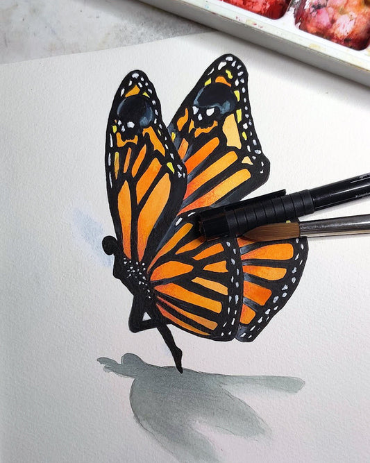 Monarch Butterfly Fairy Tattoo Design