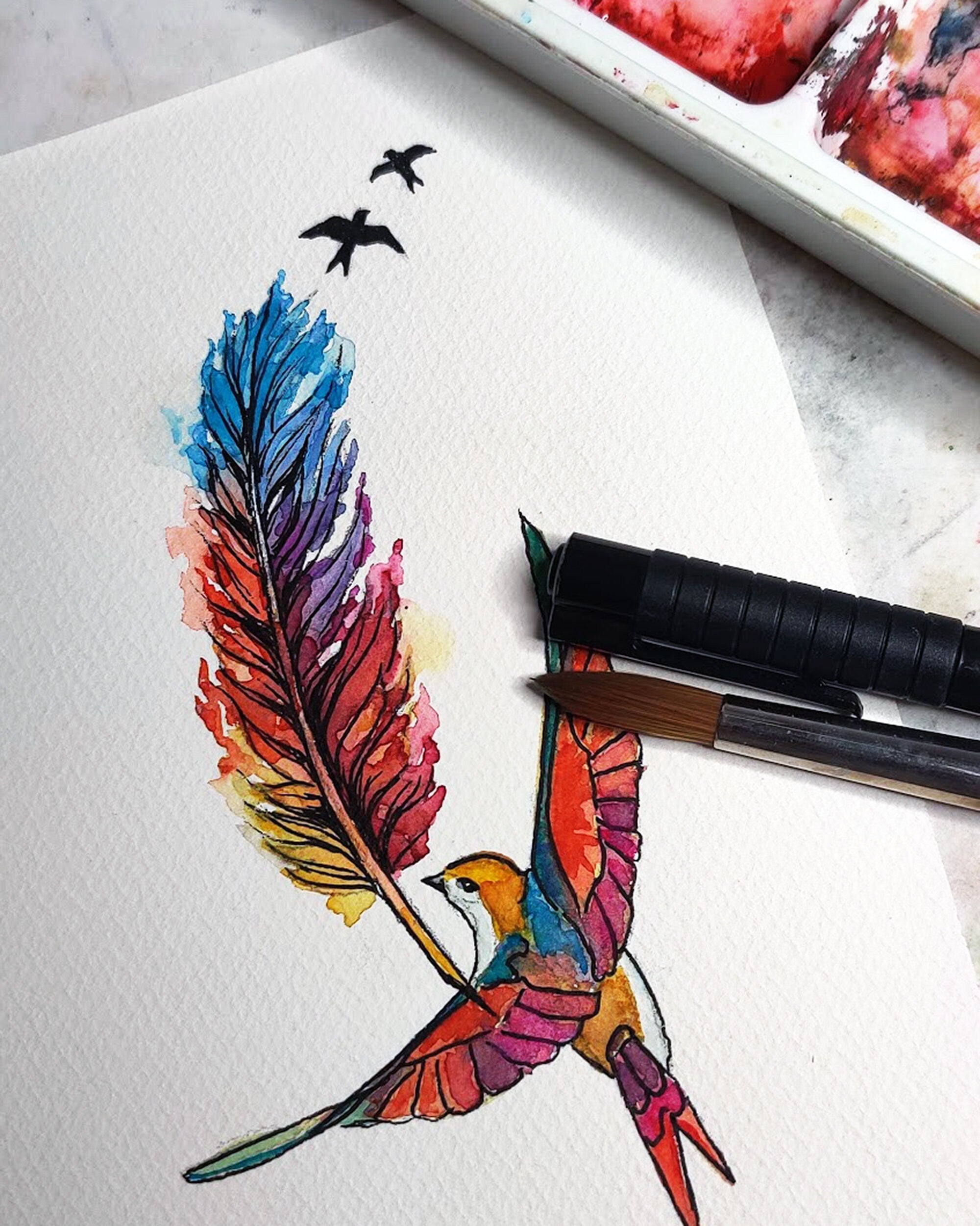 Colorful parrot with a flower, thank you Crisvel✌️ . . . #tattoo #tattoos  #tattooartist #bodyart #watercolor #watercolour #watercolor... | Instagram