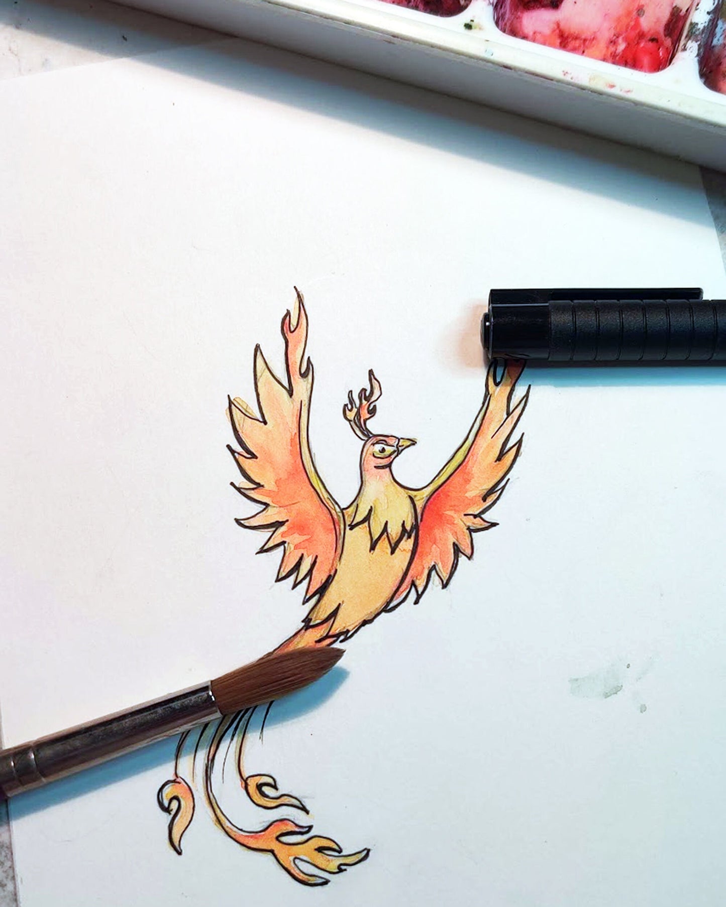 Watercolor Tattoo Bird Tattoo Design Set of 4