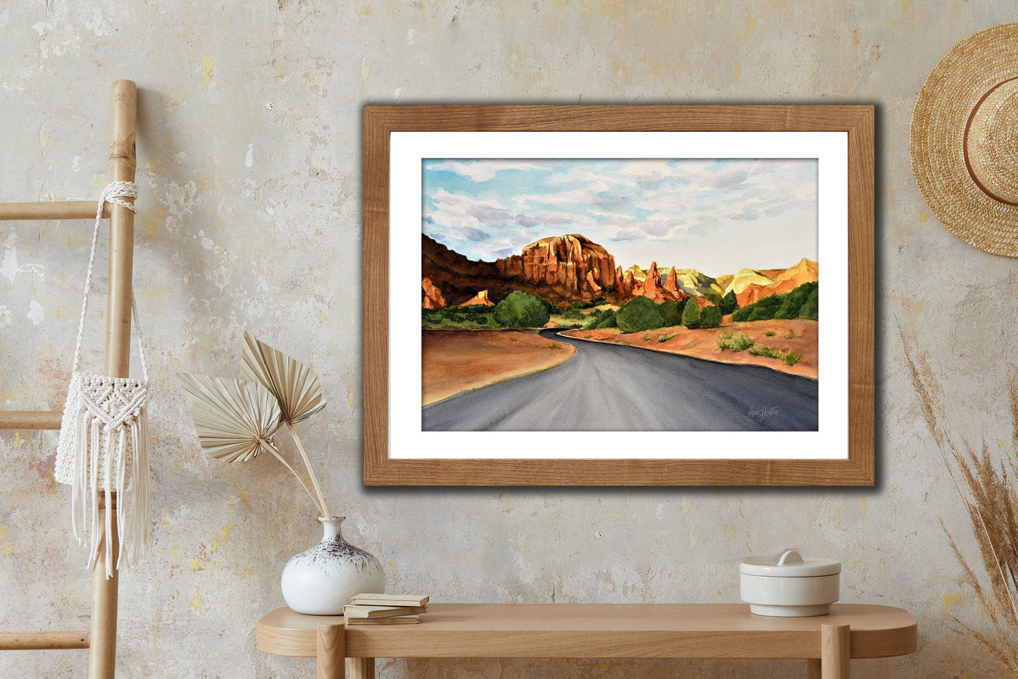 Arizona Wall Art, Canvas Print, Large Wall Art, Mountain Painting, Southwest Watercolor