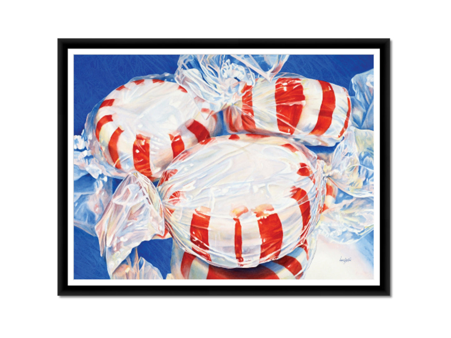 Peppermint Candy, Watercolor Painting, Laurie Humble, Candy Poster, Kitchen Wall Decor, Candy, Large Wall Art